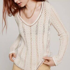 Kimchi Blue Ronan Crochet V-Neck Sweater